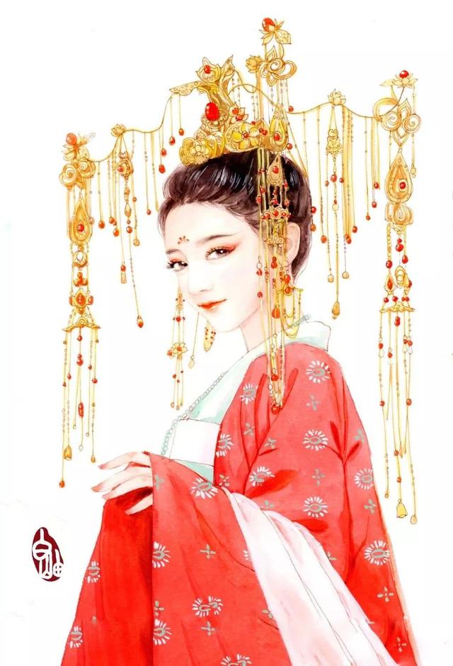 超级腻害的古风少女手绘插画，看完美得让人过目不忘