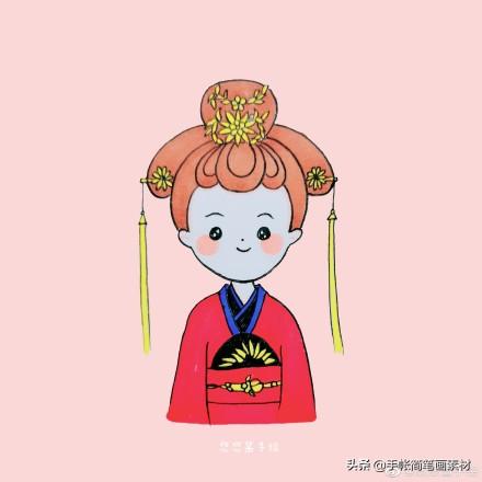 古风小姑娘简笔画~简单容易画