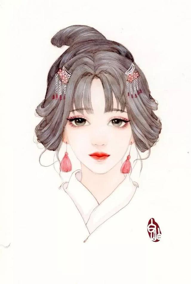 超级腻害的古风少女手绘插画，看完美得让人过目不忘