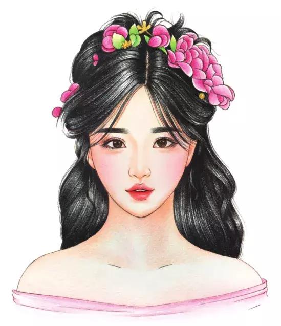 教你用彩铅画古风美女插画（附造型图解）