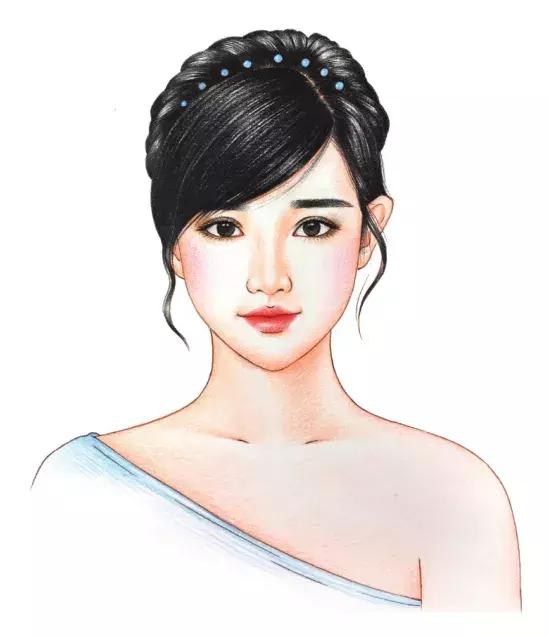 教你用彩铅画古风美女插画（附造型图解）