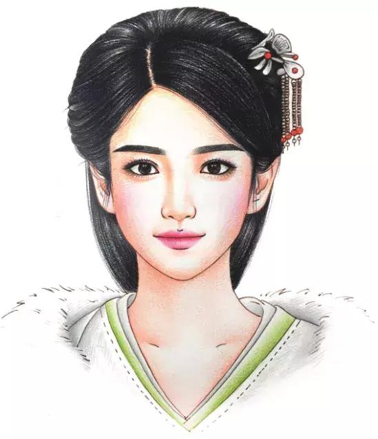 教你用彩铅画古风美女插画（附造型图解）