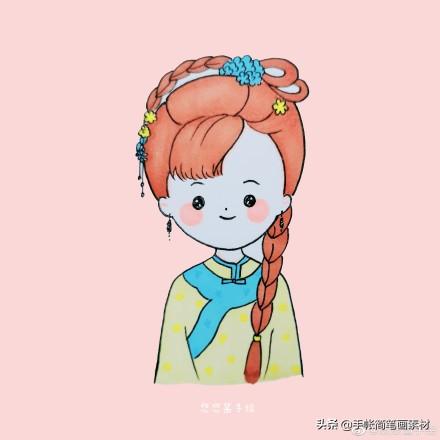 古风小姑娘简笔画~简单容易画