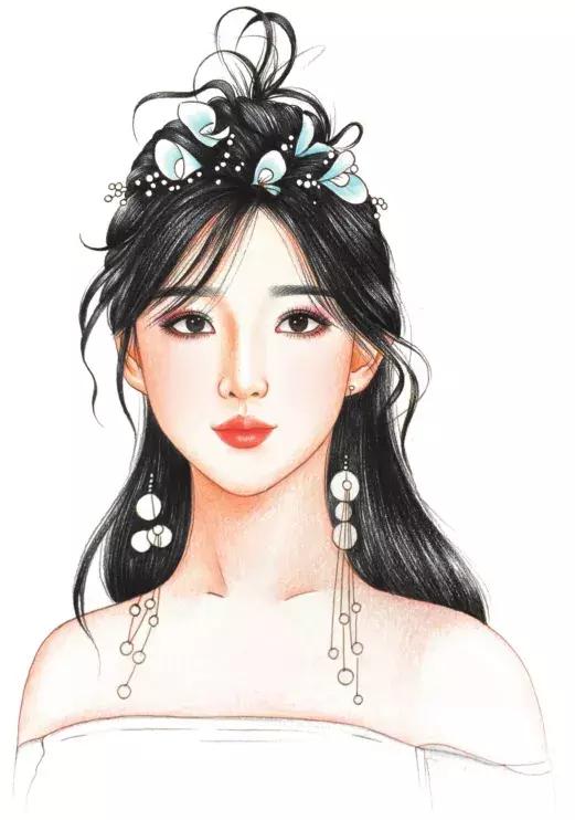 教你用彩铅画古风美女插画（附造型图解）