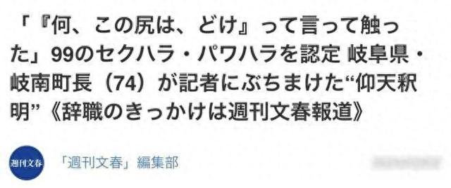 日本74岁町长太色「摸女职员胸部屁股」，爆99起性骚扰宣布辞