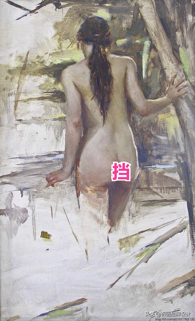 “乳”此美丽的人体油画作品，肌肤如此细腻丝滑，真美