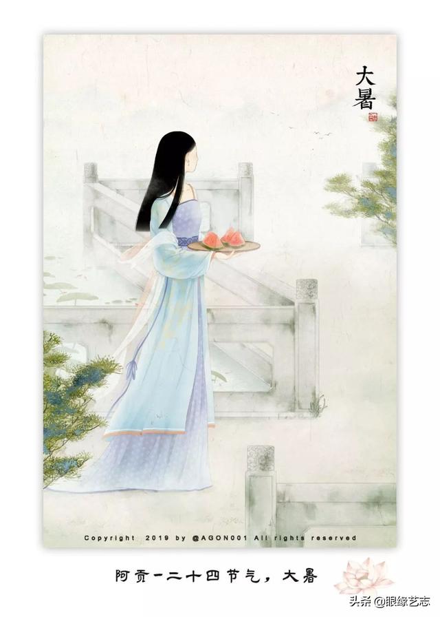 古风美女二十四节气套图，90后插画师的国风味道很正