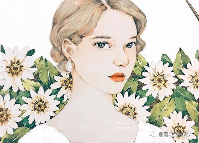 插画丨韩国森系美女插画师的超清新人像，给你一阵沁人心脾的清凉美感