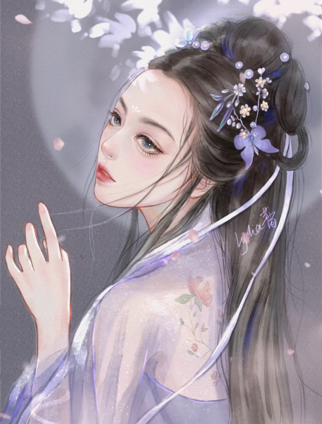 唯美女生插画｜再美的画师，也无法描绘出你的美丽，我心爱的姑娘