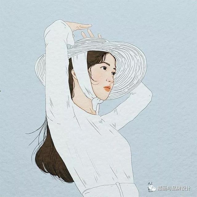 插画丨韩国森系美女插画师的超清新人像，给你一阵沁人心脾的清凉美感