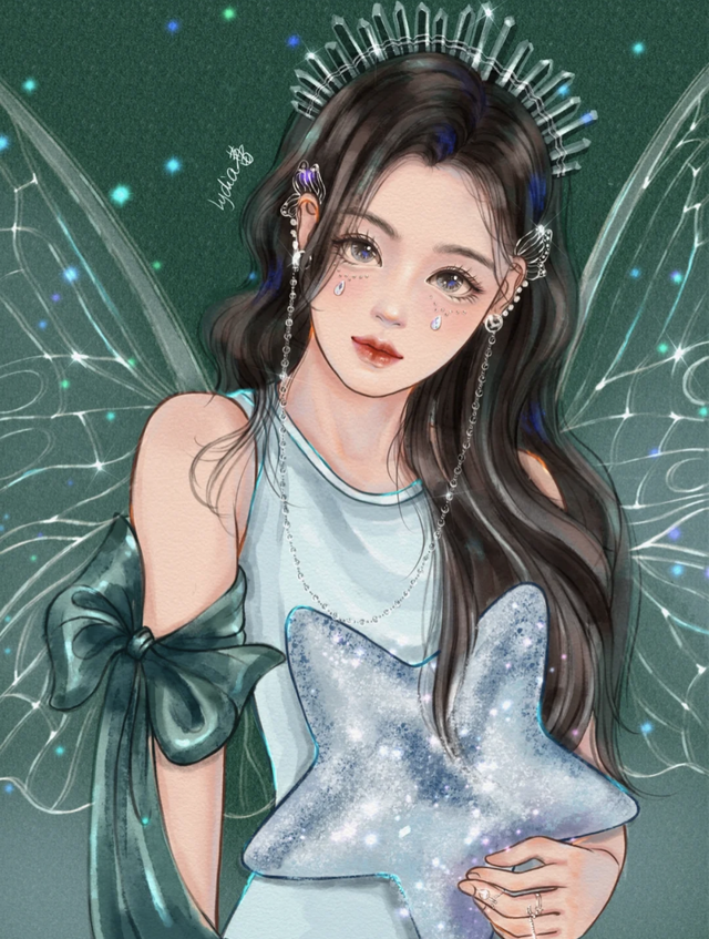 唯美女生插画｜再美的画师，也无法描绘出你的美丽，我心爱的姑娘