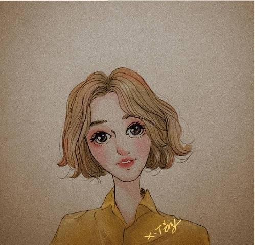 短发女生插画~头像集锦