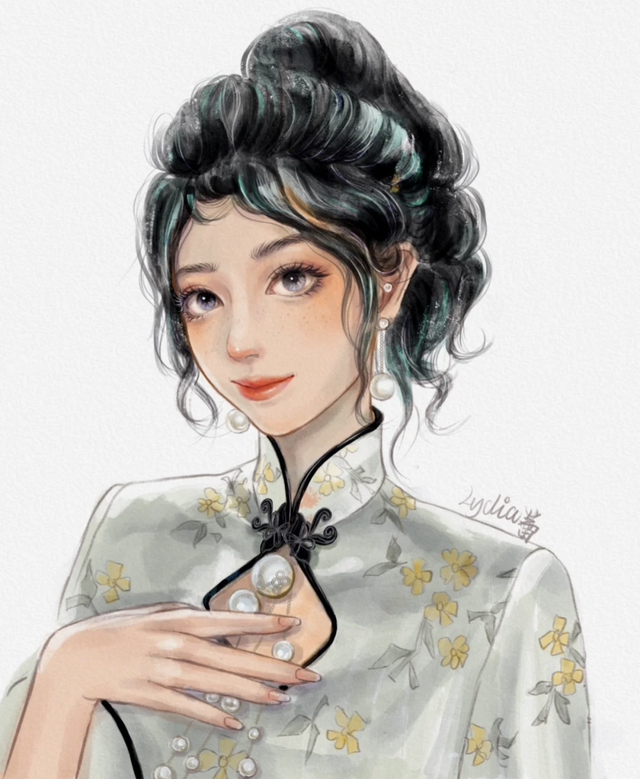 唯美女生插画｜再美的画师，也无法描绘出你的美丽，我心爱的姑娘