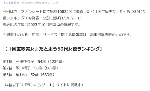 看看日本国宝级美女第一位的是石田百合子长啥样！