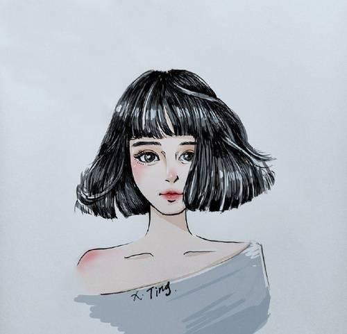 短发女生插画~头像集锦