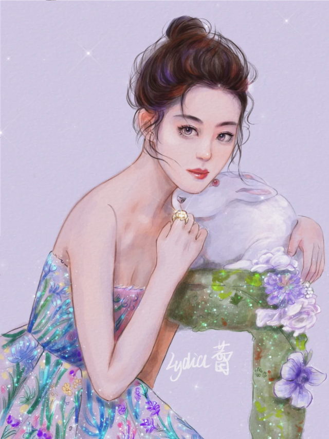 唯美女生插画｜再美的画师，也无法描绘出你的美丽，我心爱的姑娘