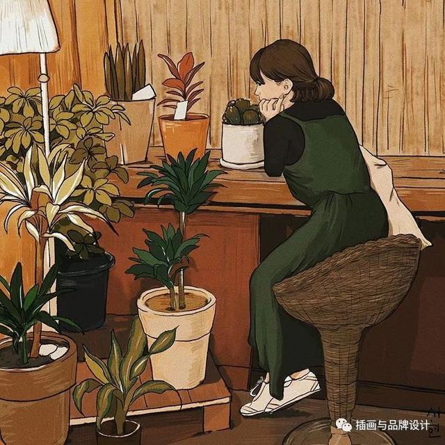 插画丨韩国森系美女插画师的超清新人像，给你一阵沁人心脾的清凉美感