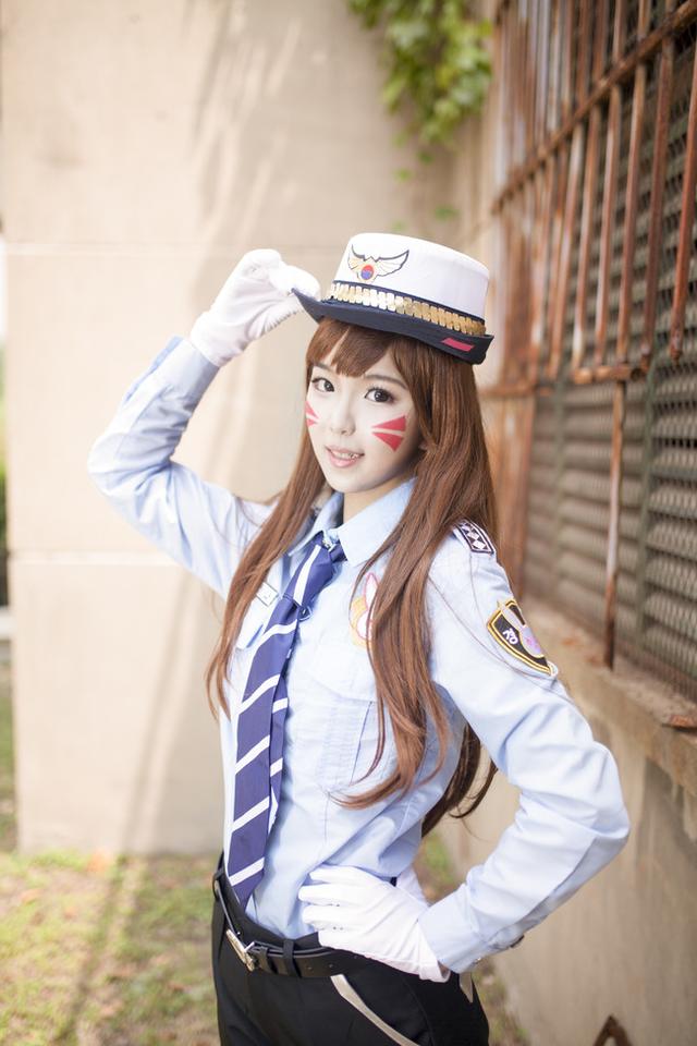 动漫COS正片 守望先锋 D.va小女警！Dva一分！萝莉制服警察