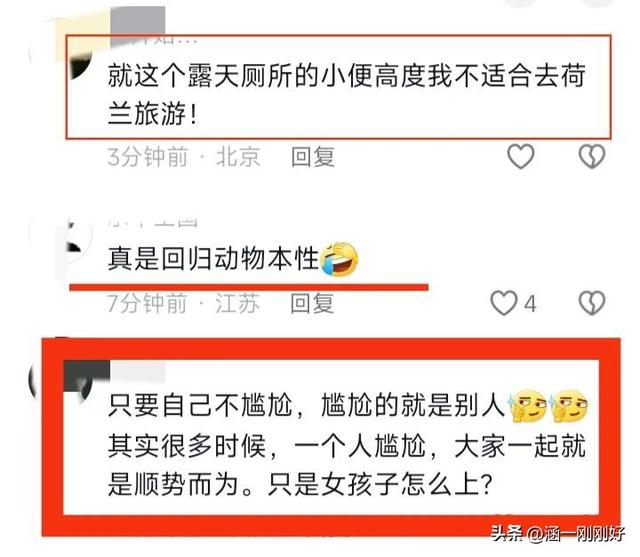 女的也站着尿？荷兰露天厕所成旅游打卡地，网友：隔着屏幕都有味