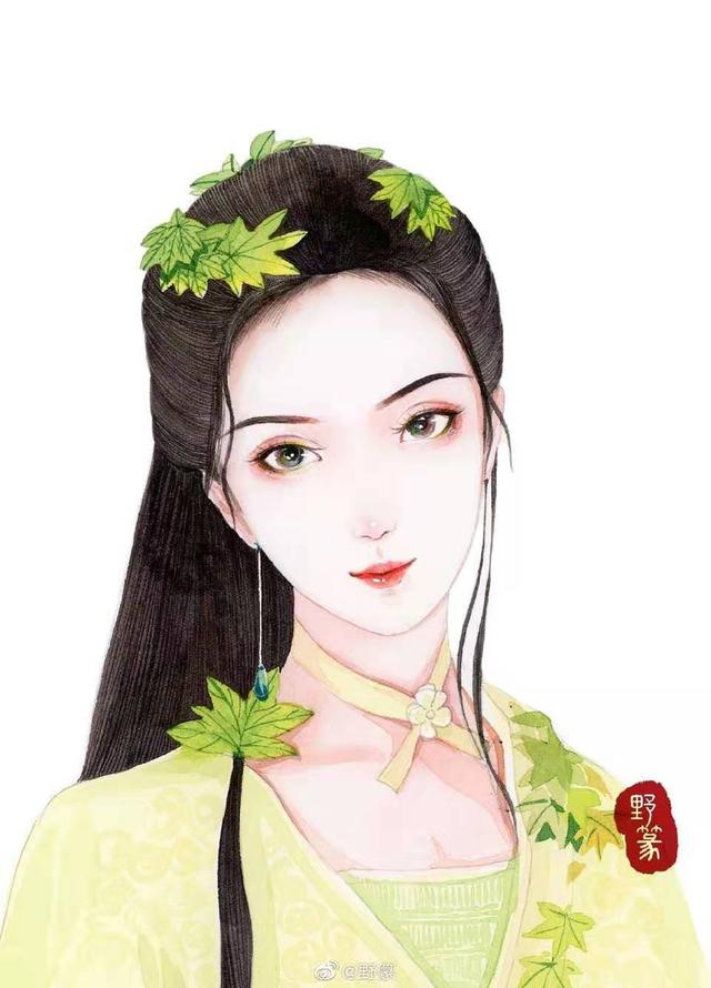 「古装剧美人插画」   美人一何丽，颜若芙蓉花