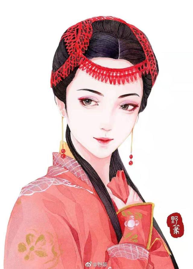 「古装剧美人插画」   美人一何丽，颜若芙蓉花