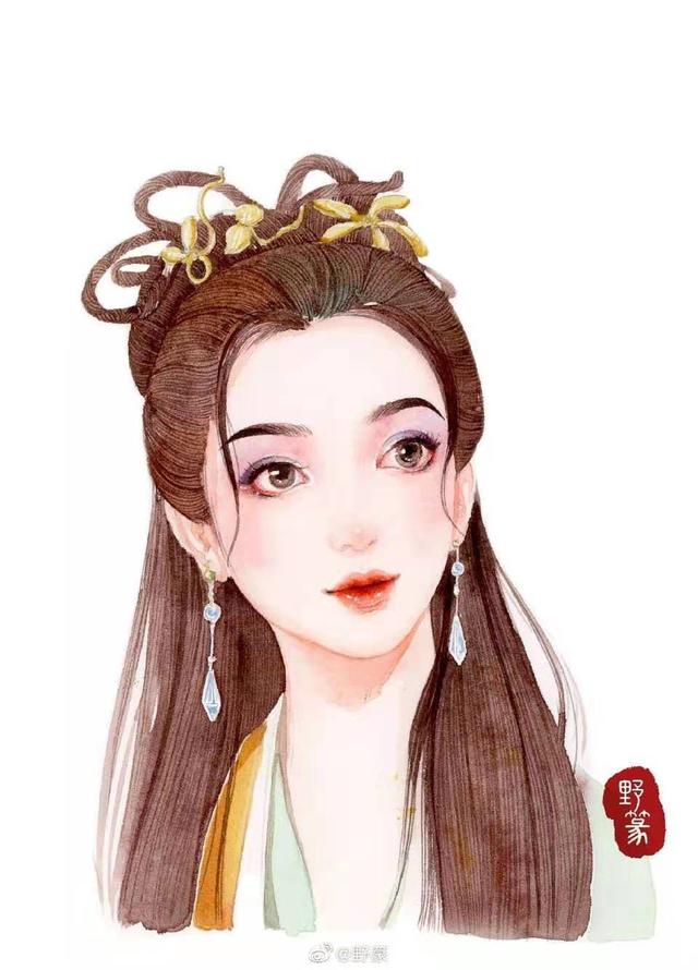 「古装剧美人插画」   美人一何丽，颜若芙蓉花