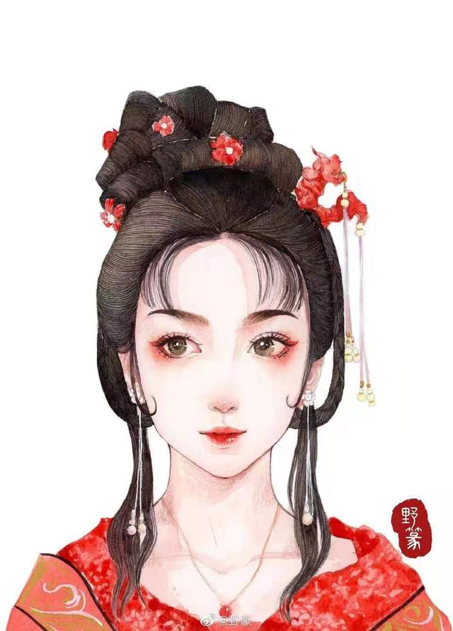 「古装剧美人插画」   美人一何丽，颜若芙蓉花