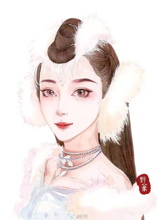 「古装剧美人插画」   美人一何丽，颜若芙蓉花