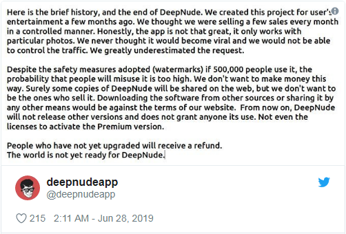 暗黑系App DeepNude惹争议 可通过算法还原女性裸体