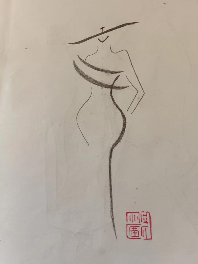 几幅关于美女的简笔画，临摹的，欢迎点评！