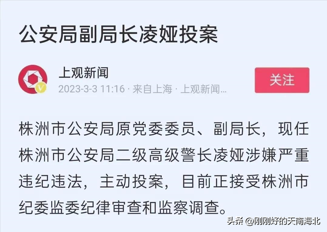 株洲公安副局长凌娅自首，还太子奶案以真相，正义终究不会迟到