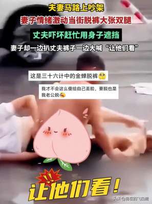 美女岔开双腿(夫妻马路吵架，女人竟在大街上脱裤子张开双腿。)